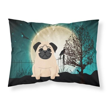 MICASA Halloween Scary Pug Fawn Fabric Standard Pillowcase&#44; 20.5 x 0.25 x 30 in. MI755164